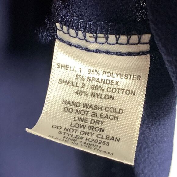 Monteau Women's Lace Shoulder Keyhole Short Sleeve Blouse Blue Size Small - Picture 6 of 6